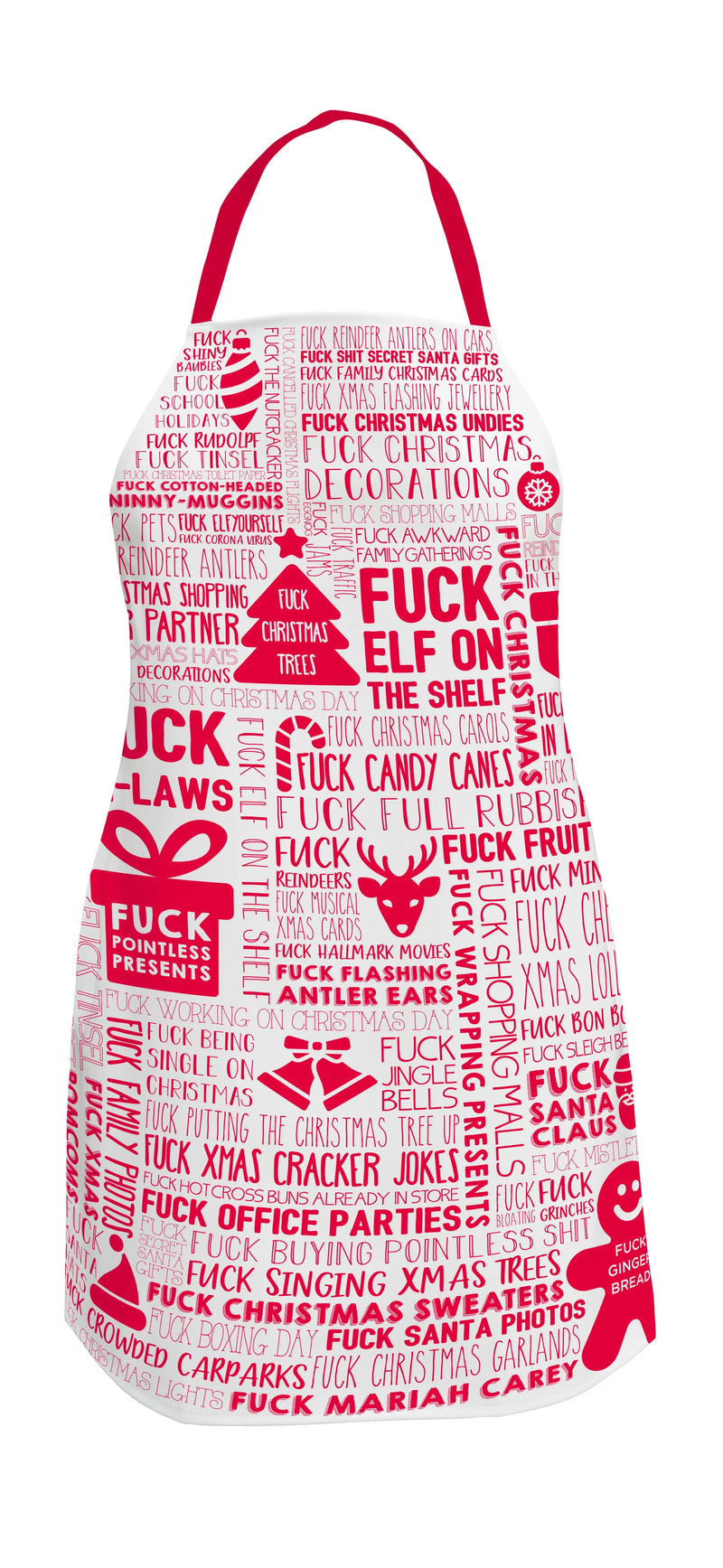 F Word Xmas Apron Red