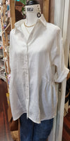 White Linen Button Shirt- 100% Linen