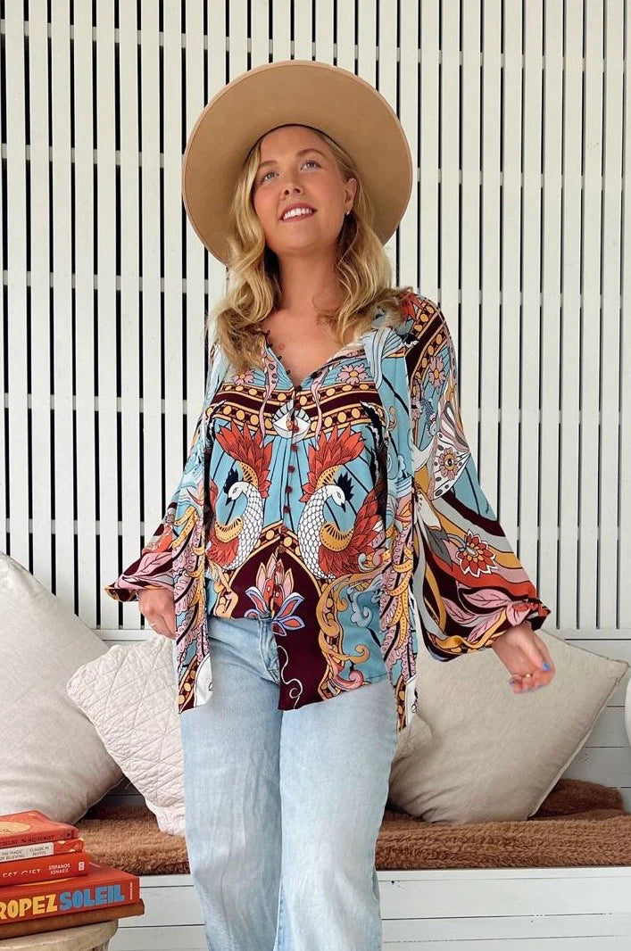 Wild Hearts print- Imogen Blouse by jaase (plus sizes available)