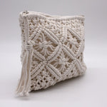 Macrame White Clutch