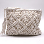 Macrame White Clutch