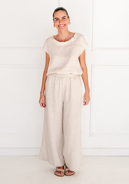 Linen Pants- Oatmeal by Soul Sparrow