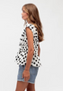 White and Black Polkadot top