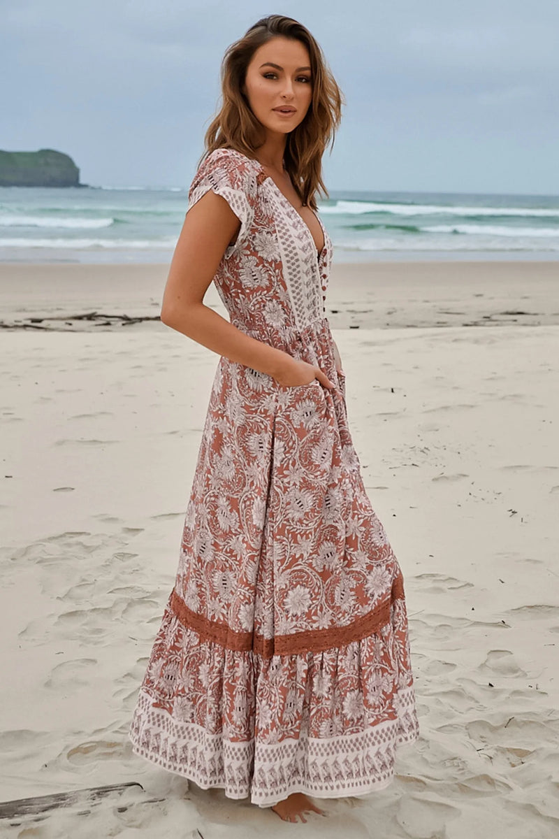 Indah print- Carmen Maxi by Jaase - (plus sizes available)
