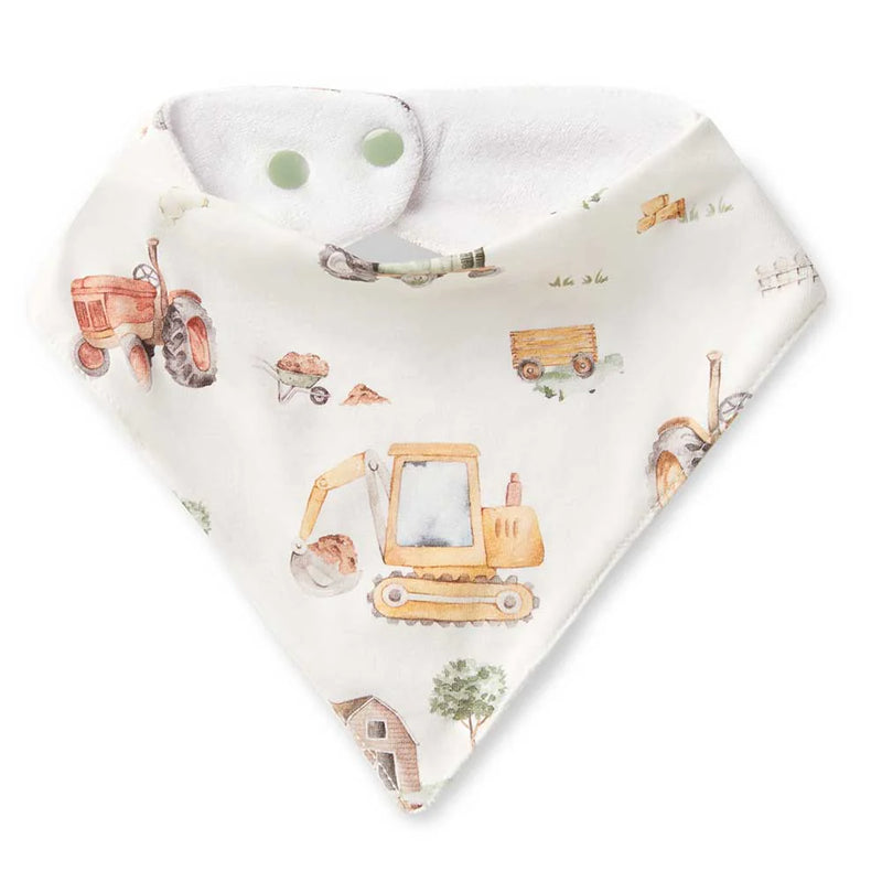 Dribble Bib - Snuggle Hunny - Diggers & Tractors