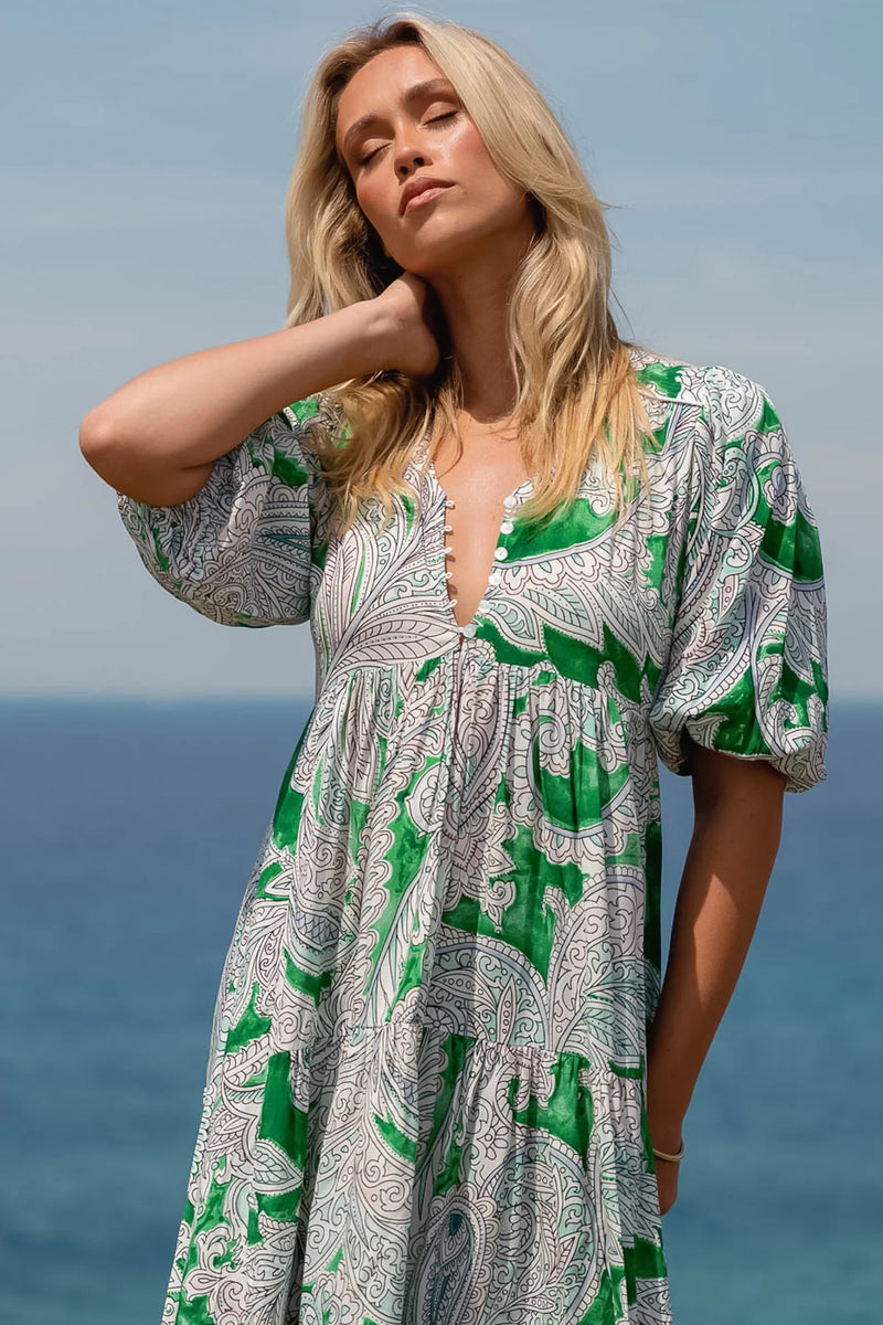 Kashira print- Eve Midi by Jaase (Plus sizes available)