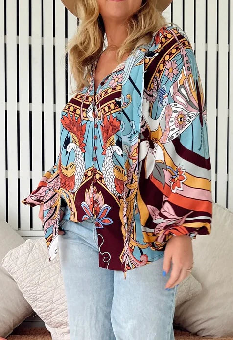Wild Hearts print- Imogen Blouse by jaase (plus sizes available)