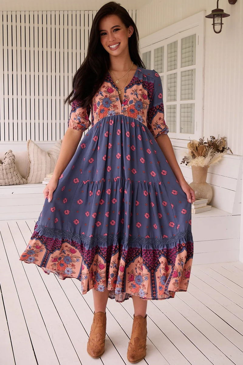 Laney print- Eve Lace Midi
