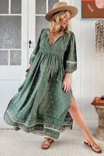 Viridian print- Meadow Maxi dress by Jaase