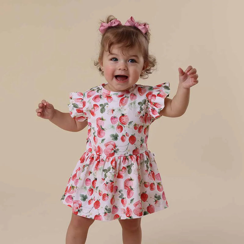 Strawberry Organic Dress by Snuggle Hunny- NEW Tutti Frutti Collection up to Size 6