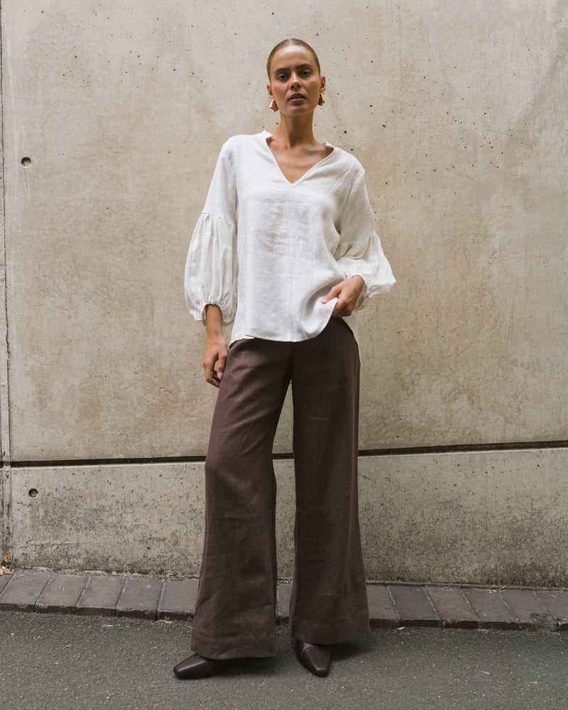 White Closet Linen Top - White