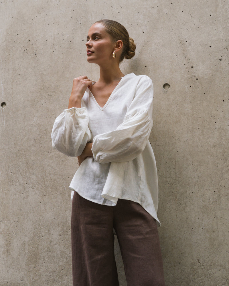 White Closet Linen Top - White