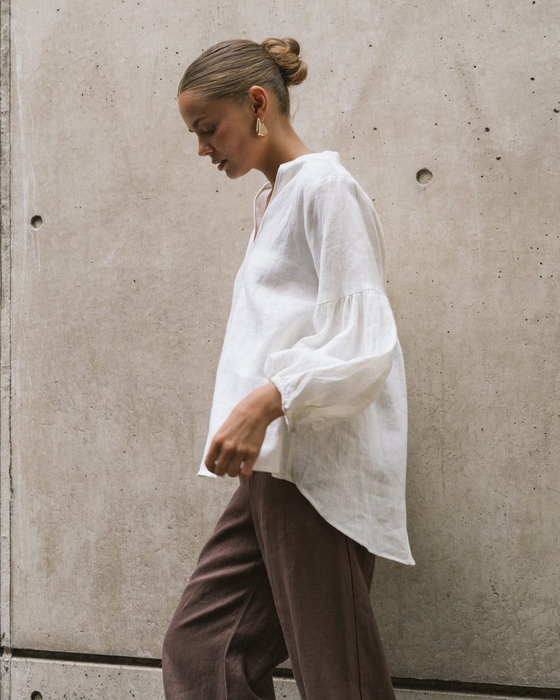 White Closet Linen Top - White
