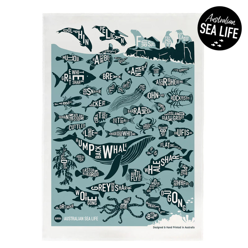 BURBIA Tea Towels- Gold Coast, Brisbane, Animals & Flora