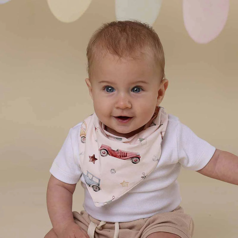 Dribble Bib - Vintage cars print by Snuggle Hunny
