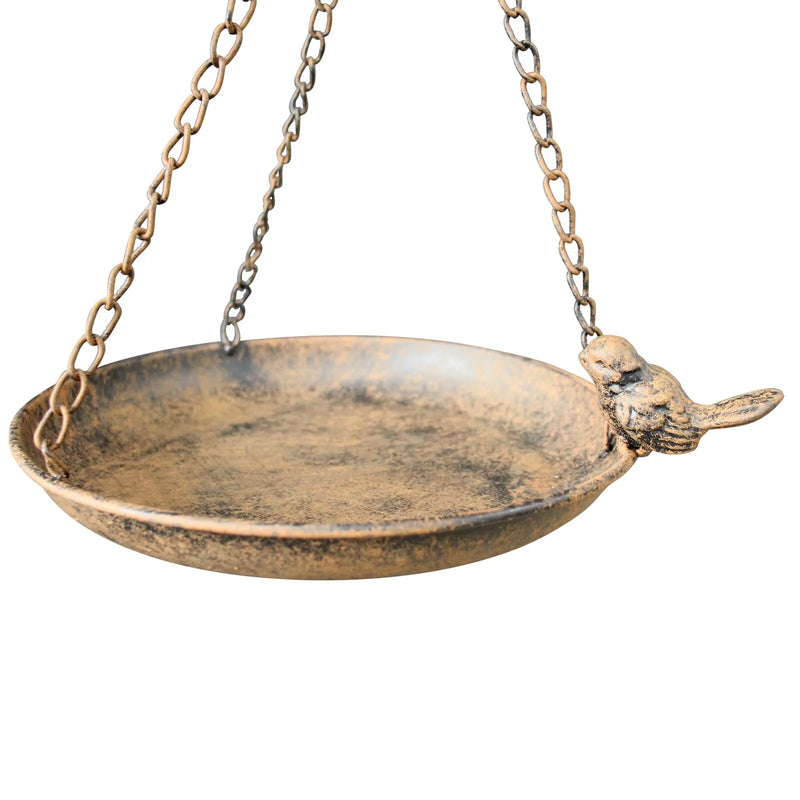 Metal hanging bird feeder