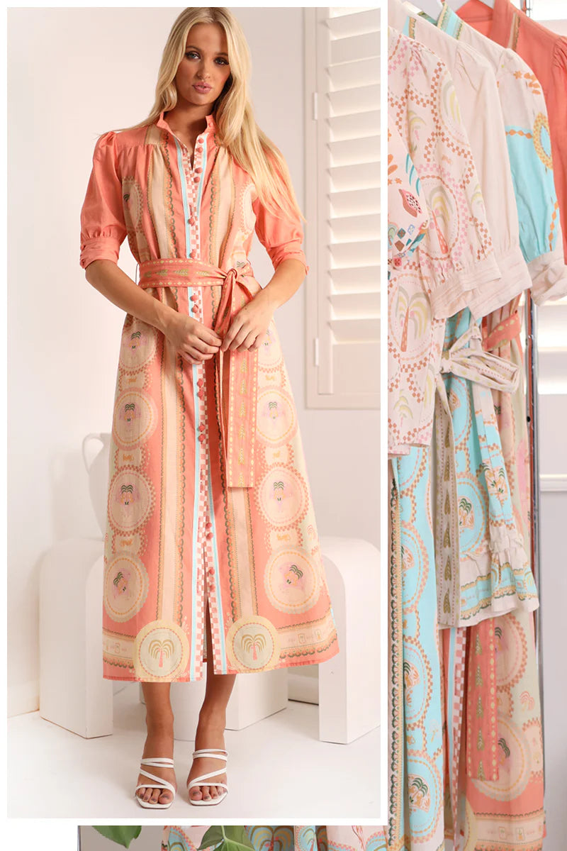 Acacia Palm Shirt dress