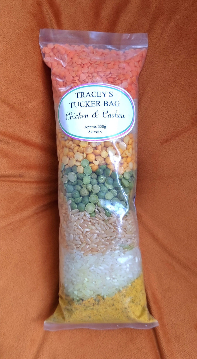 Tracey's Tucker Bag Assorted Gourmet ready-mixed meals.