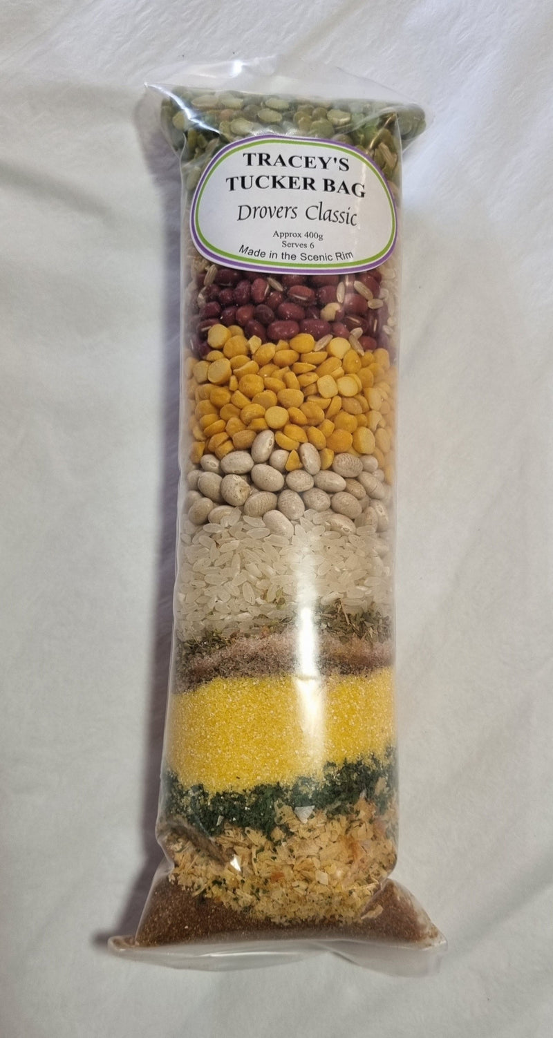 Tracey's Tucker Bag Assorted Gourmet ready-mixed meals.