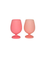 Flamingo & Lotus Stemm Silicone Wine Glasses