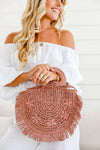 Dusty Pink Fringed Bag