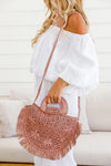 Dusty Pink Fringed Bag