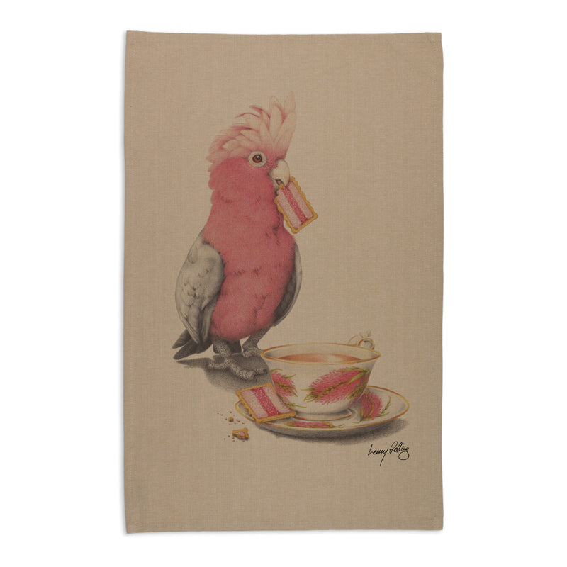 Galah and Bickie- Tea Towel Beige