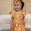 Snuggle Hunny- GOLDEN FLOWER PRINT DRESS