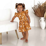 Snuggle Hunny- GOLDEN FLOWER PRINT DRESS