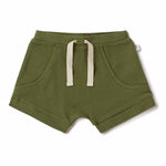 Snuggle Hunny Organic Shorts- Olive Green- Sizes 1-4