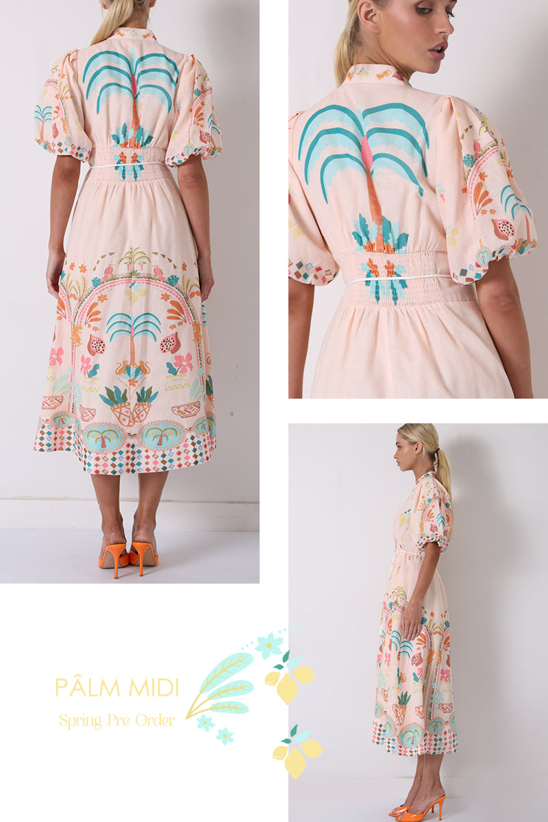 Acacia Palm Midi- Creamy blush