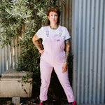 Green Hip Womens Pink Overalls