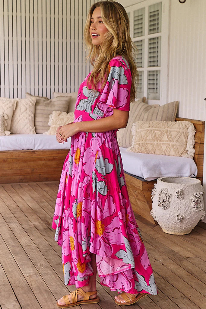 Rosebud print- Taurus Maxi dress by Jaase - 50% OFF