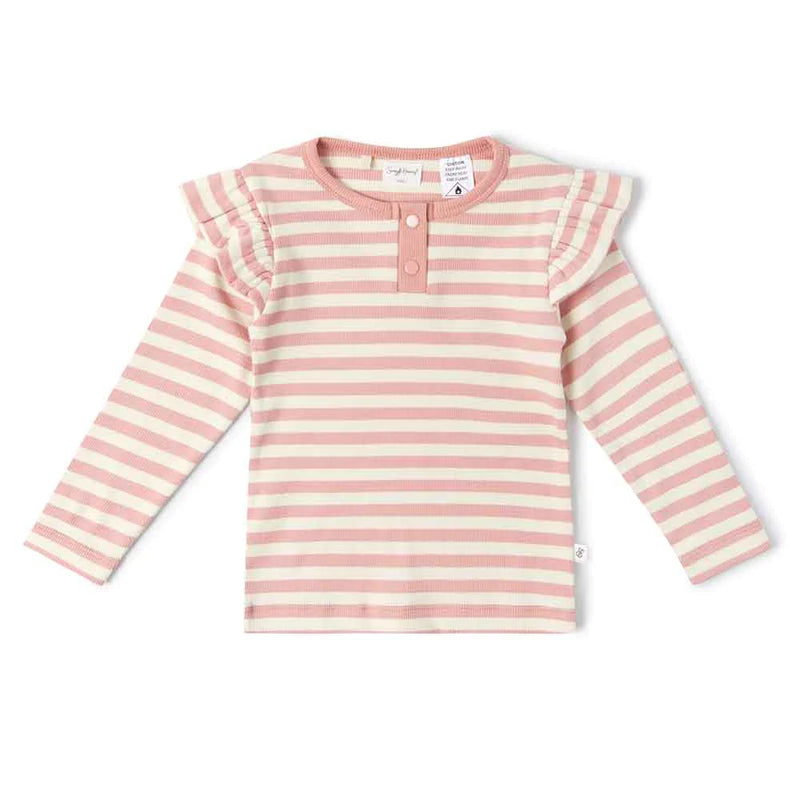 Striped Rose Henely Organic Top