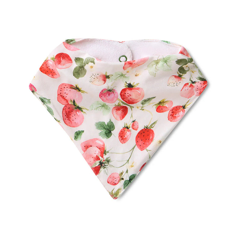 Dribble Bib - Strawberry print by Snuggle Hunny