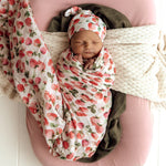 Organic Muslin Wraps- Strawberry print