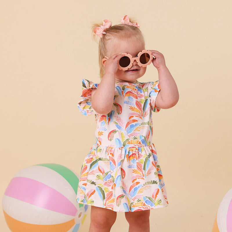 Summer Palm Organic Dress by Snuggle Hunny- sizes now up to Size 6