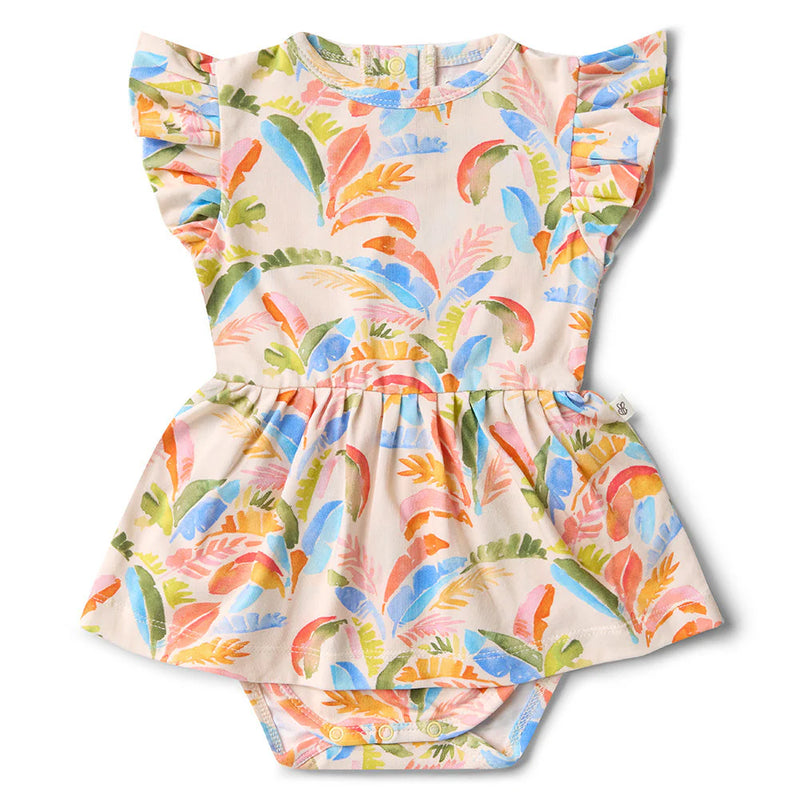 Summer Palm Organic Dress by Snuggle Hunny- sizes now up to Size 6