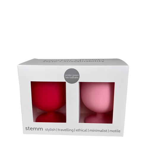 Cherry & Blush Stemm Silicone Wine Glasses - Miyako