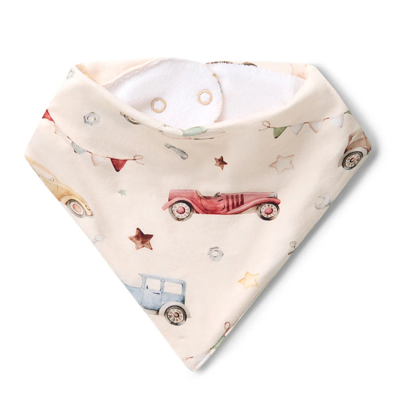 Dribble Bib - Vintage cars print by Snuggle Hunny