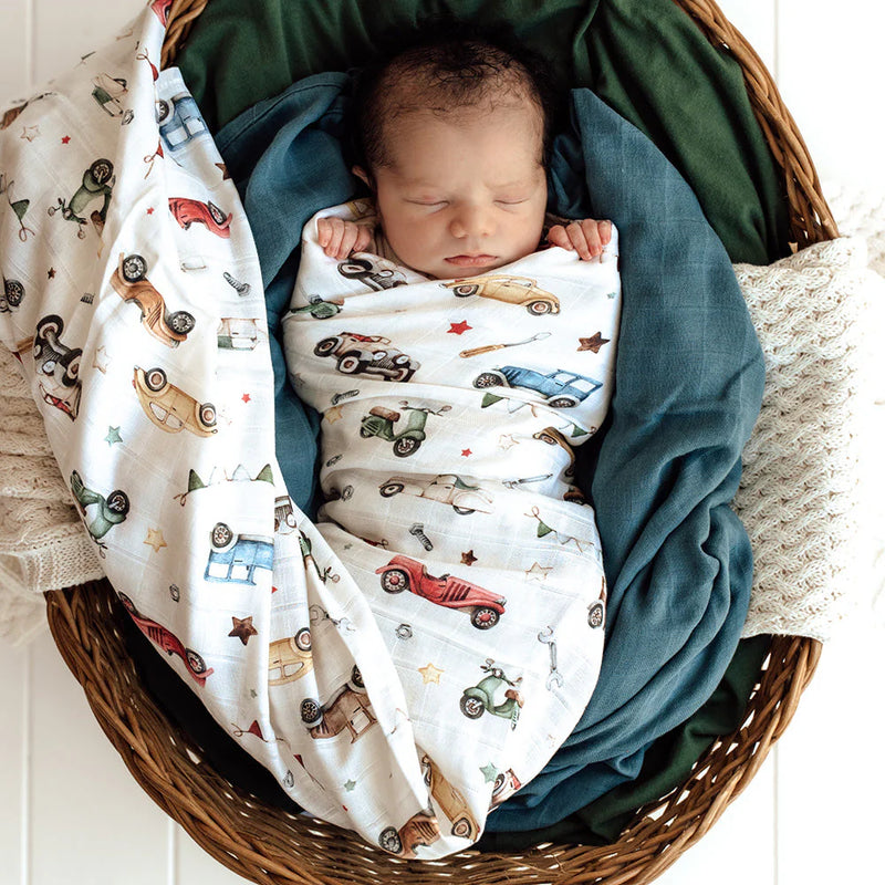 Organic Muslin Wraps- Vintage Cars