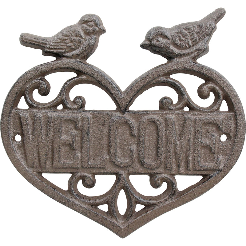 Welcome Love Bird Sign- Cast Iron