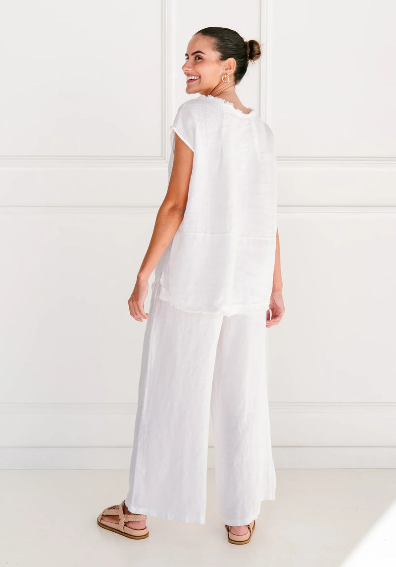 Soul Sparrow White Linen Top