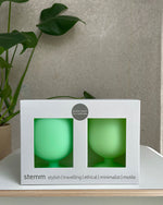 Stemm Green Unbreakable Silicone Wine Glasses - Acapulco