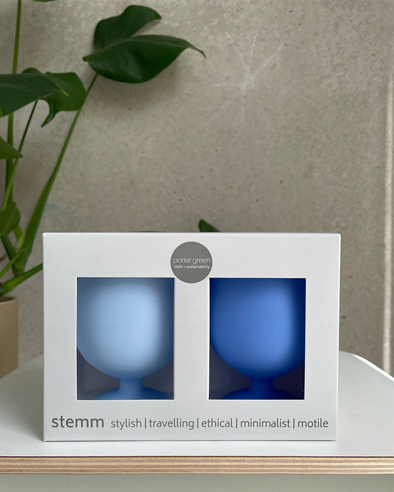 Stemm Blue Unbreakable Silicone Wine Glasses - Londrina