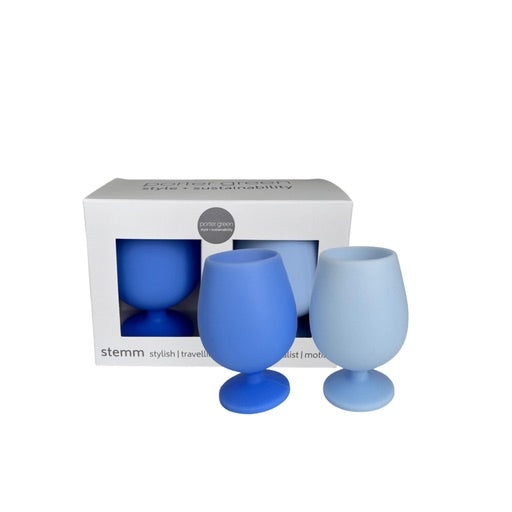 Stemm Blue Unbreakable Silicone Wine Glasses - Londrina