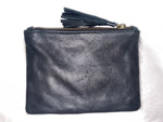 Cowhide  Leather Coin Purse in Black/White